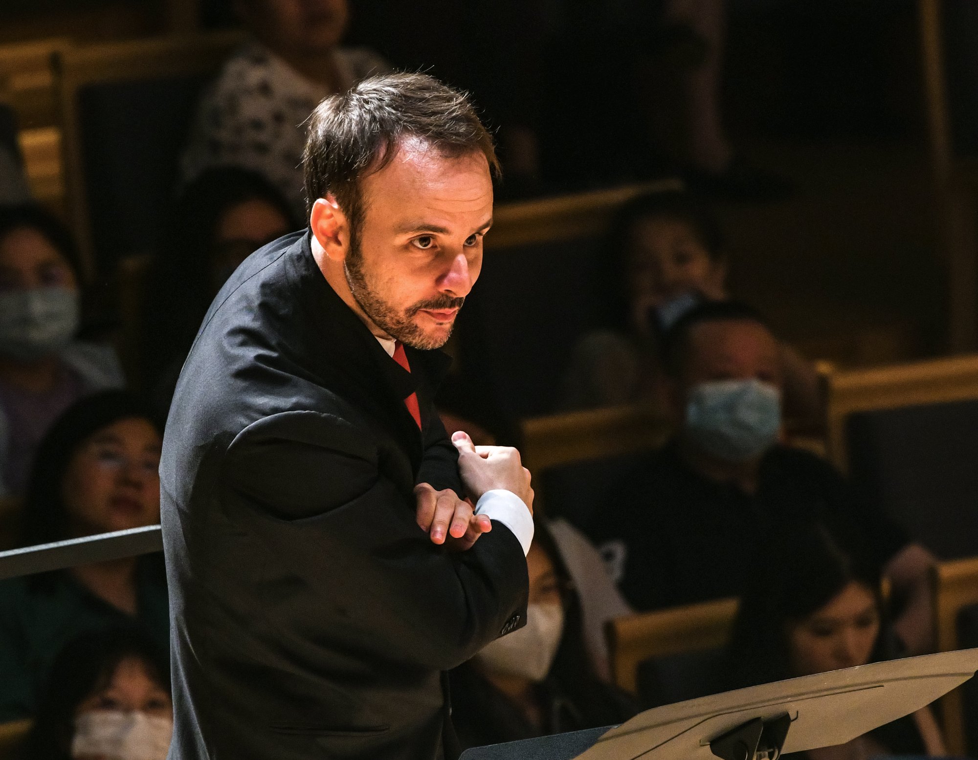 Roberto Fiore on the podium